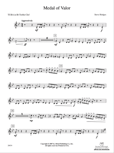 Medal of Valor: (wp) B-flat Tuba T.C.