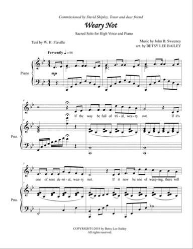 Weary Not - Sacred Solo for High Voice
