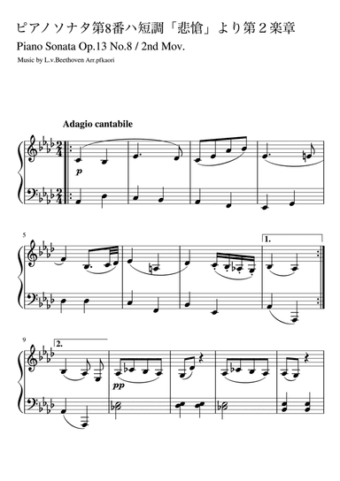 Piano Sonata No. 8 2nd Movement