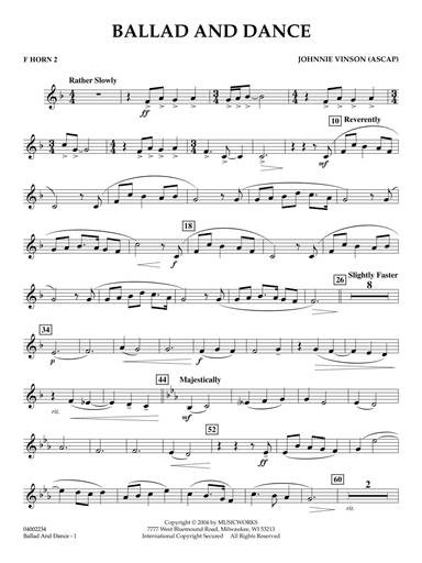 Ballad And Dance - F Horn 2
