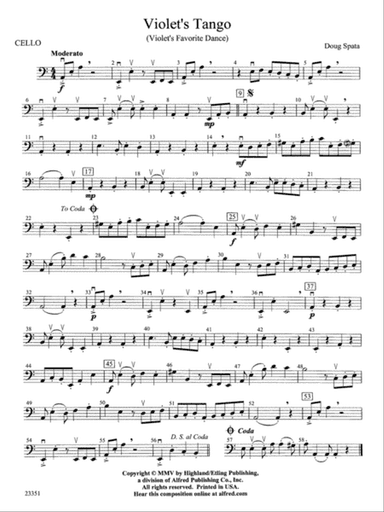 Violet's Tango: Cello