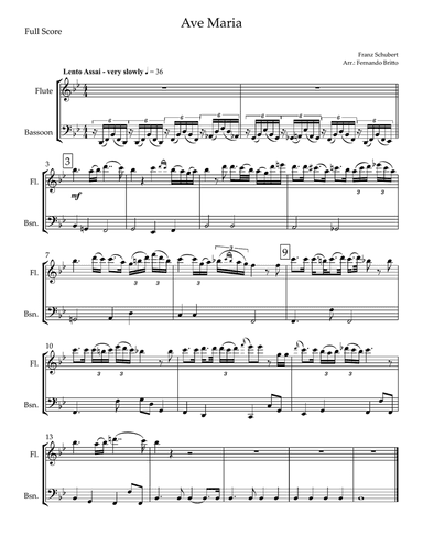 Ave Maria (Franz Schubert) for Flute & Bassoon Duo
