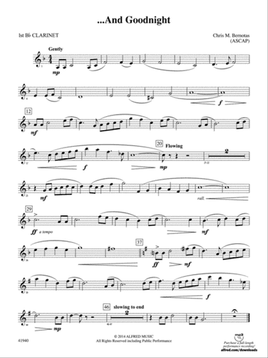 . . . And Goodnight: 1st B-flat Clarinet