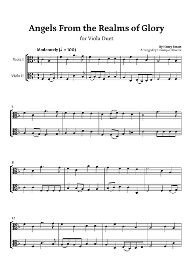 Angels from the Realms of Glory (Viola Duet) - Christmas Carol