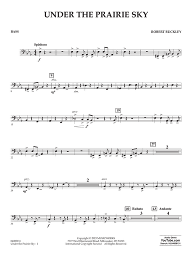 Under The Prairie Sky - String Bass