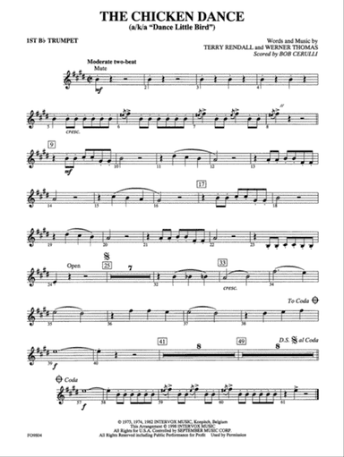 The Chicken Dance: 1st B-flat Trumpet