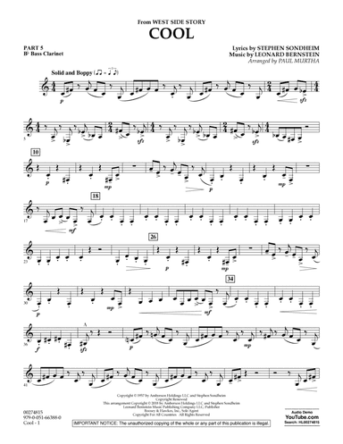 Cool (from West Side Story) (arr. Murtha) - Pt.5 - Bb Bass Clarinet