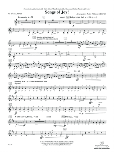 Songs of Joy!: 3rd B-flat Trumpet