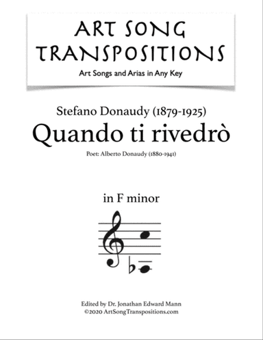 DONAUDY: Quando ti rivedrò (transposed to F minor)