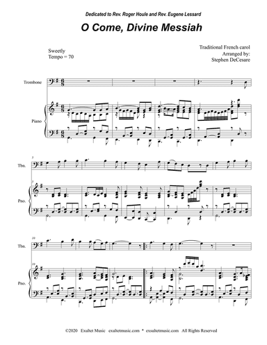 O Come, Divine Messiah (Trombone solo and Piano)