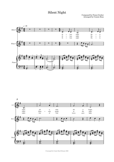 Silent Night Solo, Flute and Piano