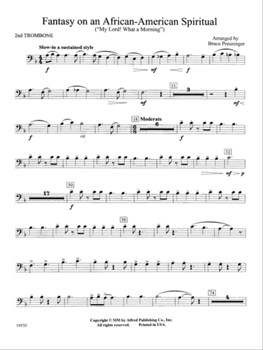 Fantasy on an African-American Spiritual: 2nd Trombone
