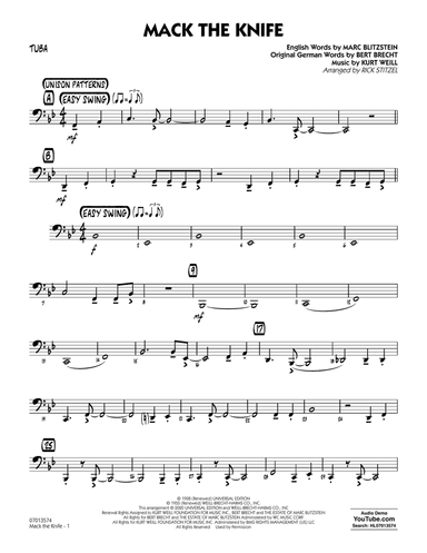 Mack The Knife (arr. Rick Stitzel) - Tuba