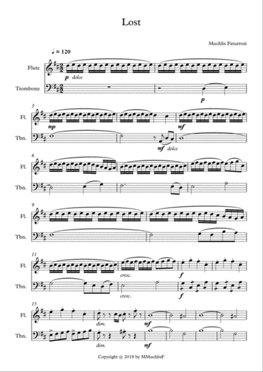 Lost for duet flute & trombone