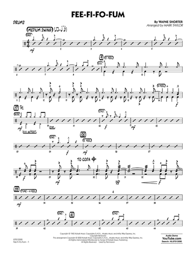 Fee-Fi-Fo-Fum (arr. Mark Taylor) - Drums