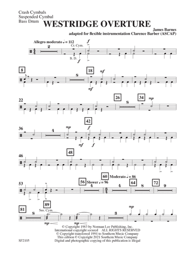 Westridge Overture - Cymbals/Bass Drum