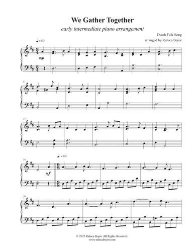 We Gather Together (early intermediate)