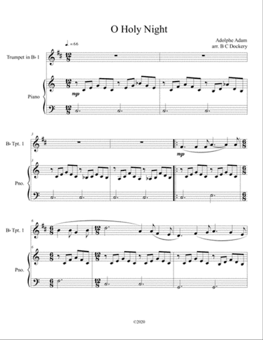 O Holy Night (trumpet solo) with piano accompaniment