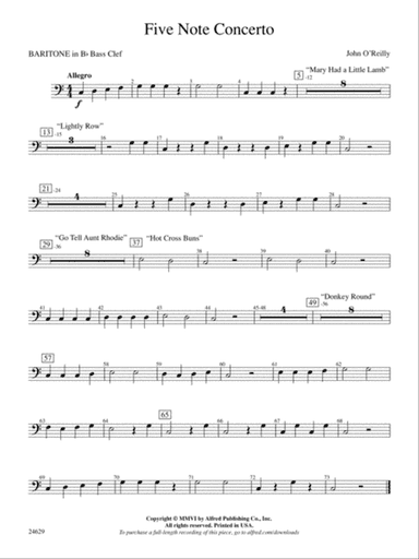 Five-Note Concerto: (wp) B-flat Baritone B.C.