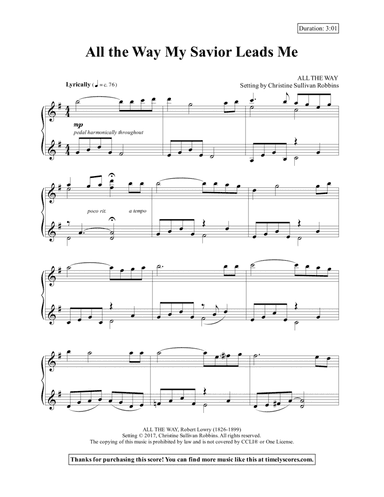 All the Way My Savior Leads Me