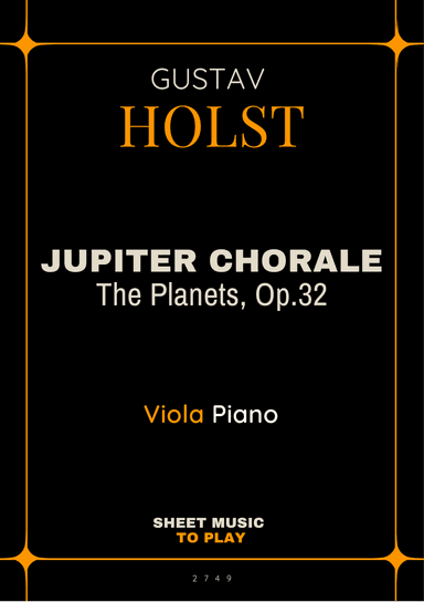 Jupiter Chorale from The Planets - Viola and Piano - W/Chords (Full Score and Parts)