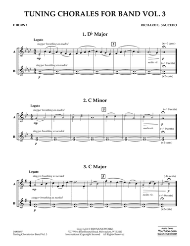 Tuning Chorales for Band Vol. 3 - F Horn 1