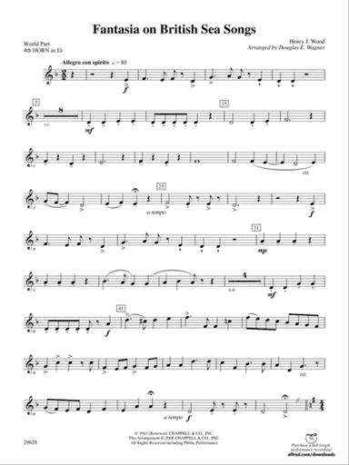 Fantasia on British Sea Songs: (wp) 4th Horn in E-flat