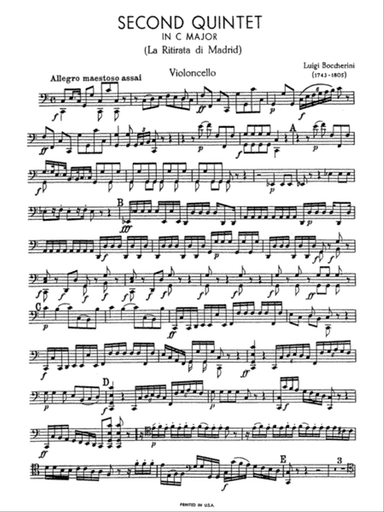 Boccherini: Second Quintet in C Major, for Two Violins, Viola, Cello and Guitar