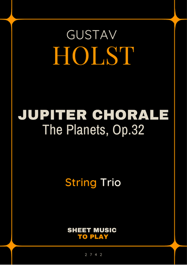Jupiter Chorale from The Planets - String Trio (Full Score and Parts)