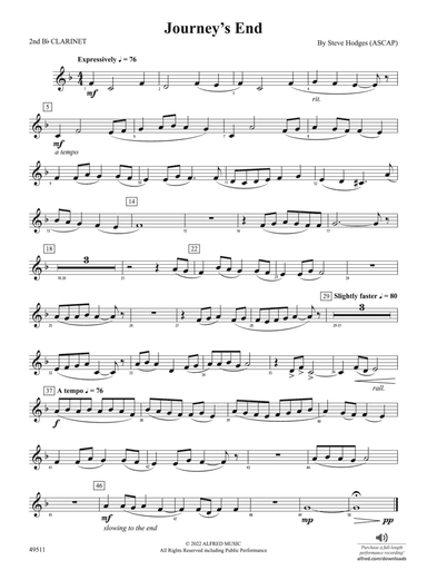 Journey's End: 2nd B-flat Clarinet