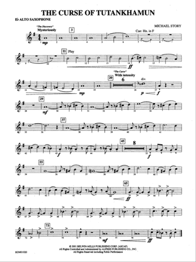 The Curse of Tutankhamun: E-flat Alto Saxophone