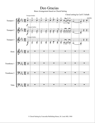 Deo Gtacias - for Brass Ensemble