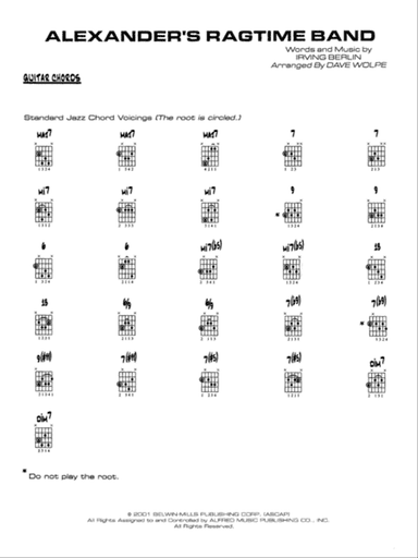 Alexander's Ragtime Band: Guitar Chords
