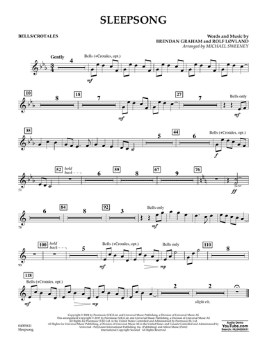 Sleepsong (arr. Michael Sweeney) - Bells/Crotales