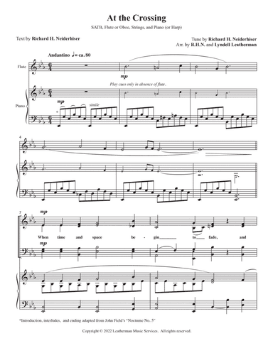 At the Crossing: SATB and Piano