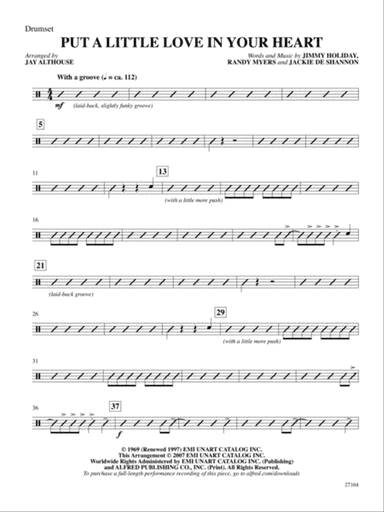 Put a Little Love in Your Heart: Drums