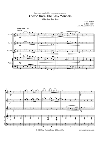 The Easy Winners - Flute Trio and Piano