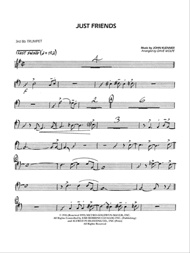 Just Friends: 3rd B-flat Trumpet