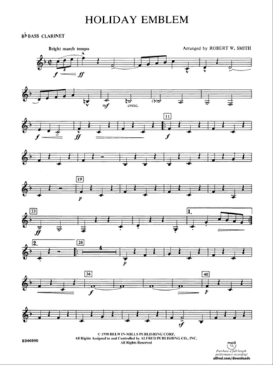Holiday Emblem: B-flat Bass Clarinet
