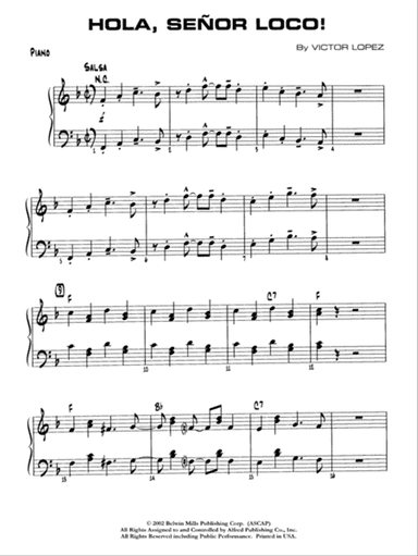Hola, Señor Loco!: Piano Accompaniment
