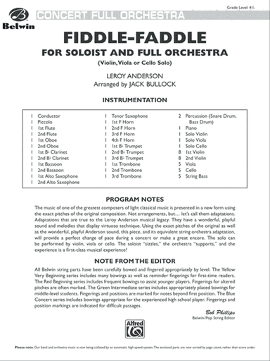 Fiddle-Faddle for Soloist and Full Orchestra: Score