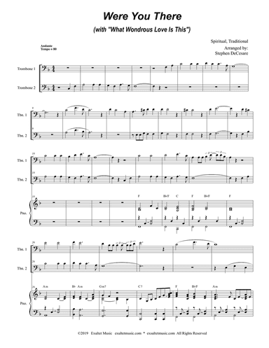 Were You There (with "What Wondrous Love Is This") (Trombone Duet)