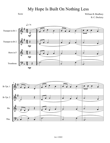 My Hope Is Built On Nothing Less (Brass Quartet)