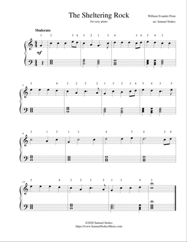 The Sheltering Rock - for easy piano