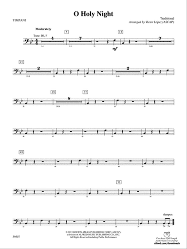 O Holy Night: Timpani