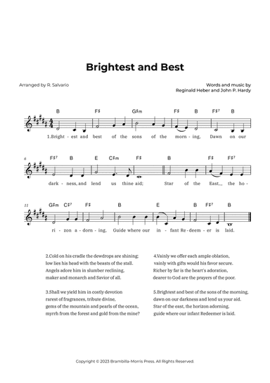 Brightest and Best (Key of B Major)