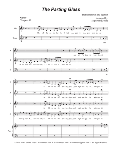 The Parting Glass (Vocal Quartet - (SATB)