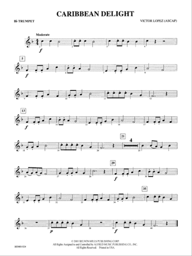 Caribbean Delight: 1st B-flat Trumpet