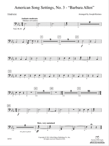 American Song Settings, No. 3 "Barbara Allen": Timpani