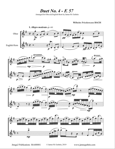 WF Bach: Duet No. 4 for Oboe & English Horn